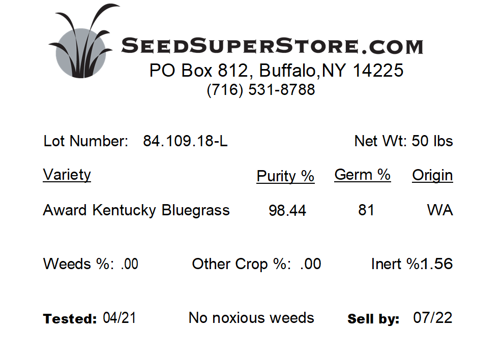 Award Kentucky bluegrass Product Details